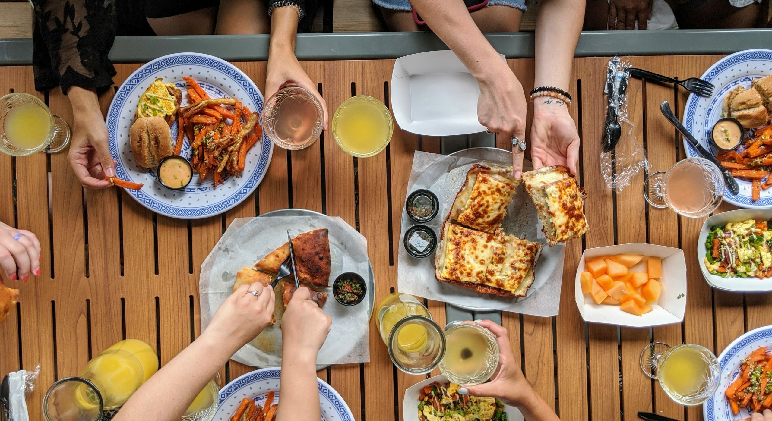 Food on a table